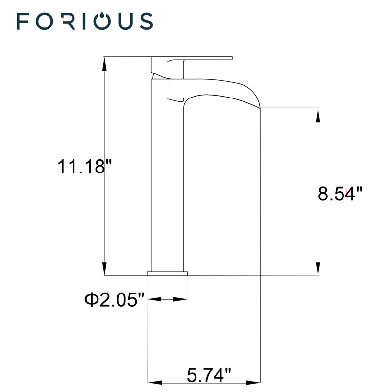Robinet de lavabo vasque avec drain, Or brossé