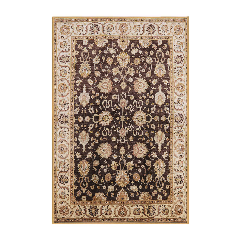 Tapis oriental noir / ivoire Giragos, Rectangle 4 pi x 6 pi