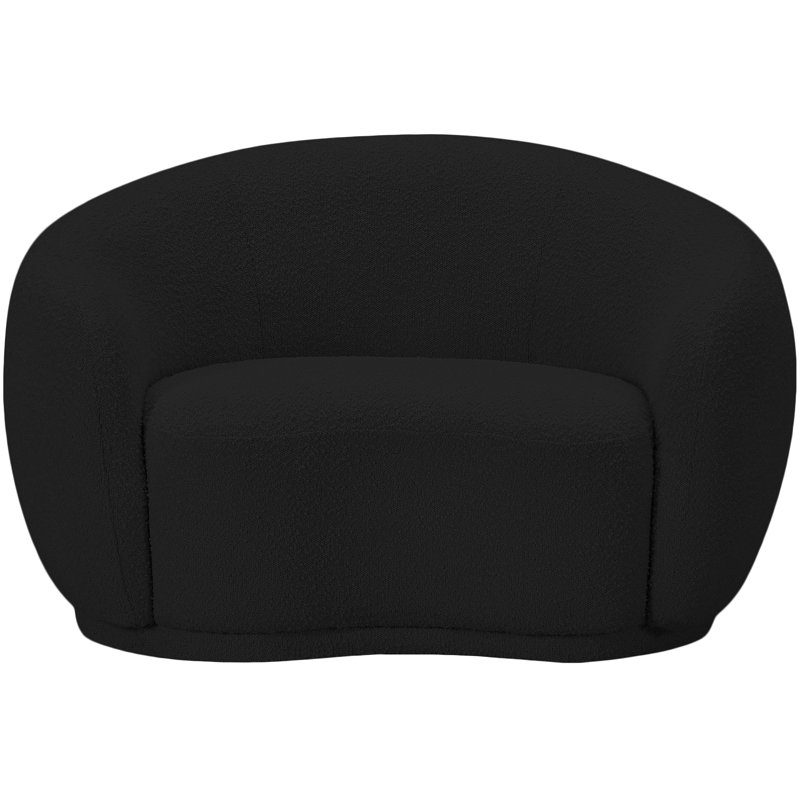 Desislava 42" W Boucle Fabric Chair, Black Boucle Fabric