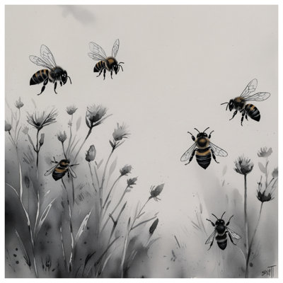 Tapis de bain Bees On Wildflowers
