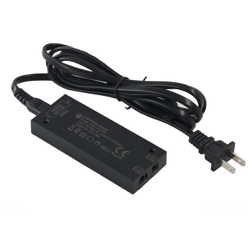 12V  Back Dimmable LED Power Supply for Cabinet Strips Lights, 20W