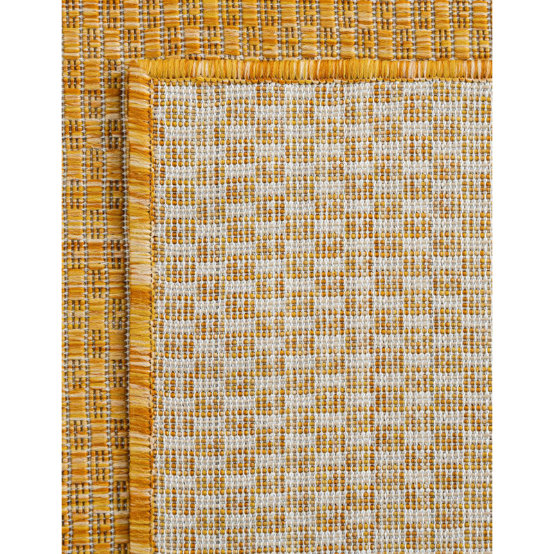 Tapis intérieur / extérieur Avaughn, Jaune, Rectangle 7 pi 10 po x 11 pi