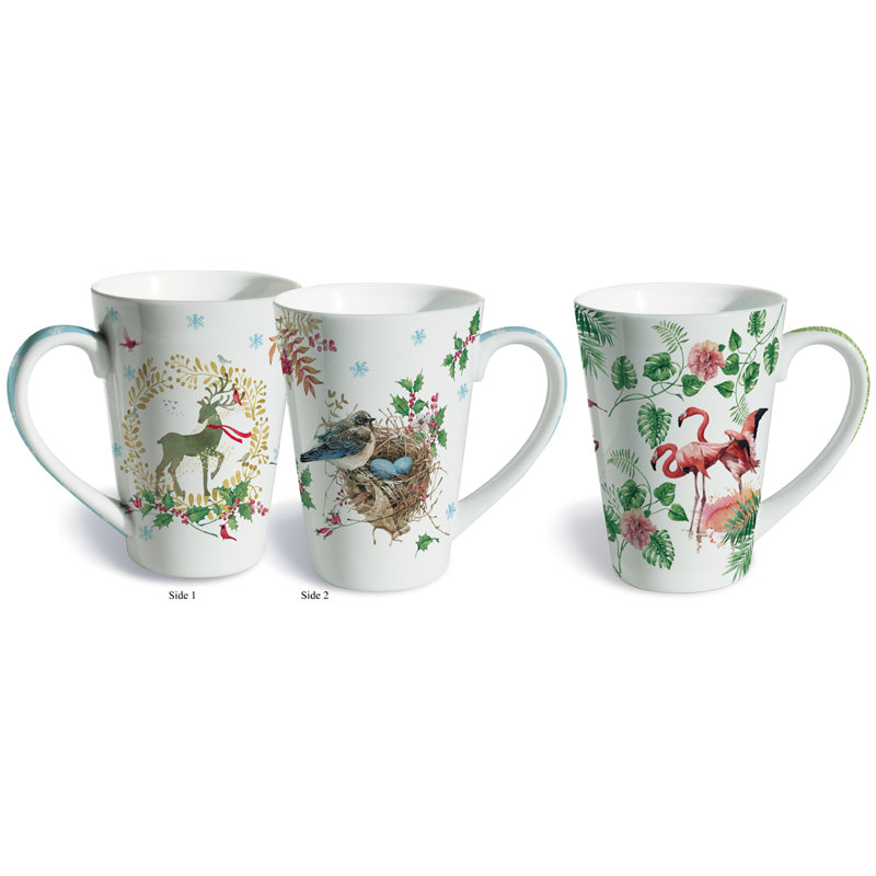 Ensemble de tasses à café en porcelaine Tropical Christmas