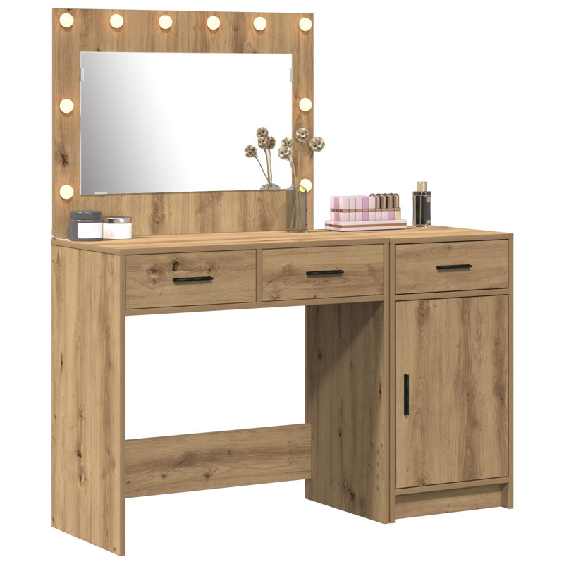 Dressing Table with Mirror, Artisan Oak