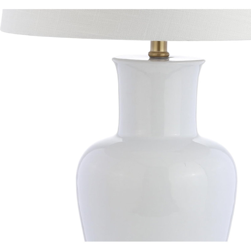 Lampe de table à DEL - Design transitionnel pour chambre à coucher, salon, bureau, Blanc / Doré