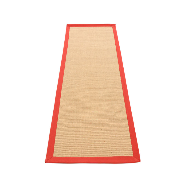 Sisal Hand Woven Red Rug, Runner 80 x 500cm