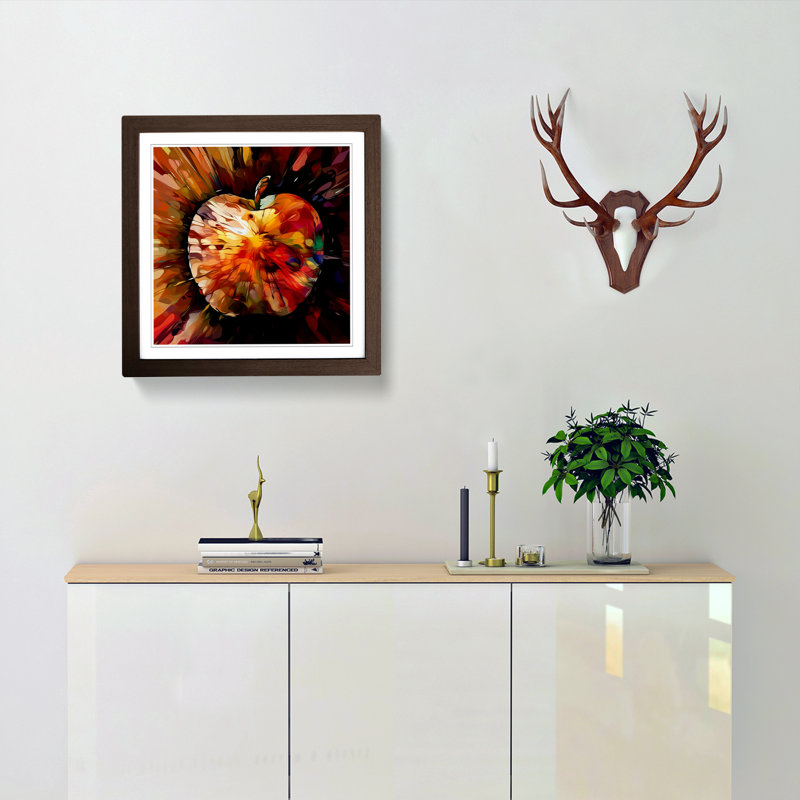 Apple Abstract - Framed Print, Walnut