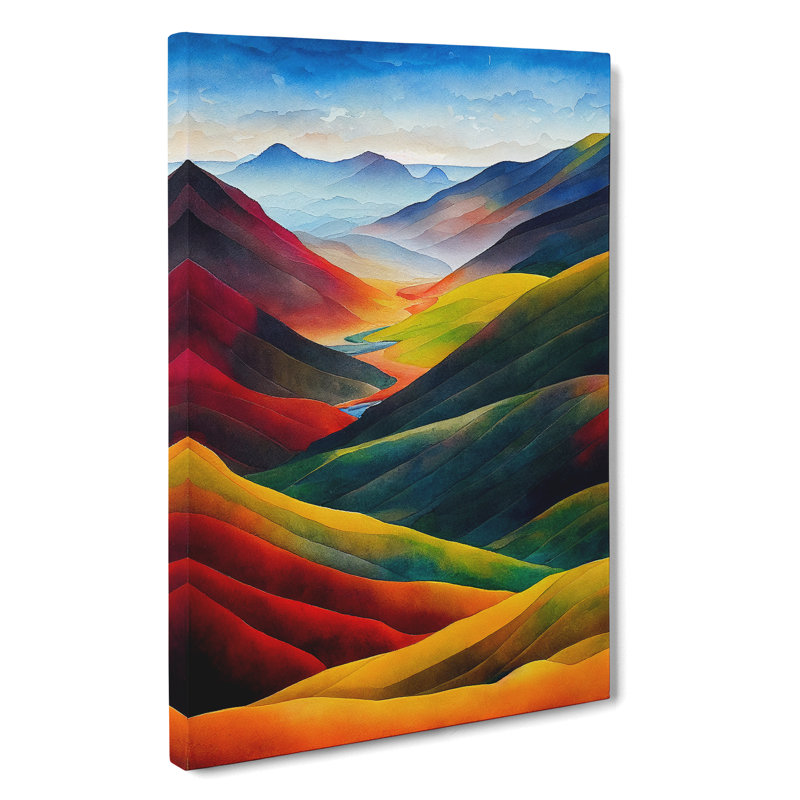 XC1022-1613X Colourful Mountain Landscape No.4 - Wrapped Canvas Print, 60cm H x 40cm W x 3cm D