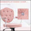 Fauteuil de bureau à domicile confortable et élégant avec molleton touffeté à boutons, fonction pivotante pour une mobilité accrue-185542691-185542692