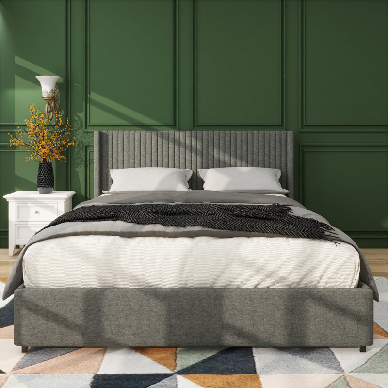 Lit avec rangement à oreilles Turusan, Grey, Grand, 4