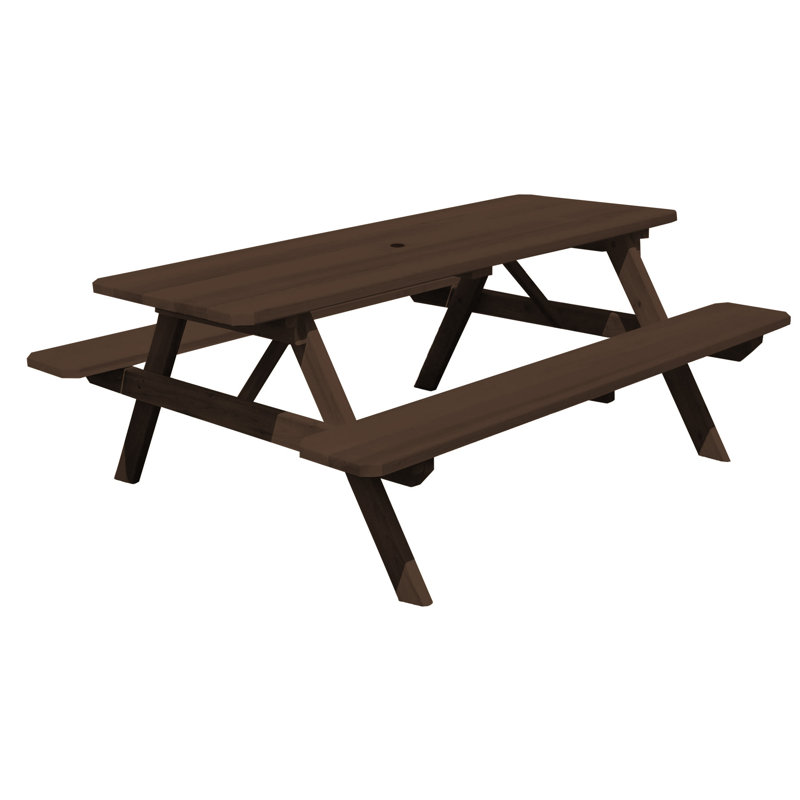 Table de pique-nique rectangulaire, Noyer, 94 po x 60 po x 30 po