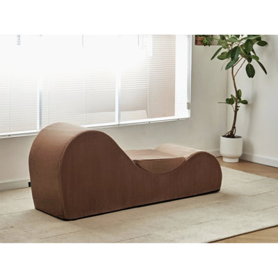 Chaise longue Solace Relaxation, conception ergonomique avec noyau en mousse haute densité à la fois doux et ferme, housse amovible lavable à la machine, brun
