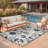 Ciann Floral Blue/Gray Indoor/Outdoor Area Rug-1915091287