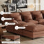 Canapé modulaire en chenille de 116 po en forme de U avec quatre repose-pieds-132896426