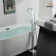 1 Handle Floor Roman Tub Faucet with Diverter