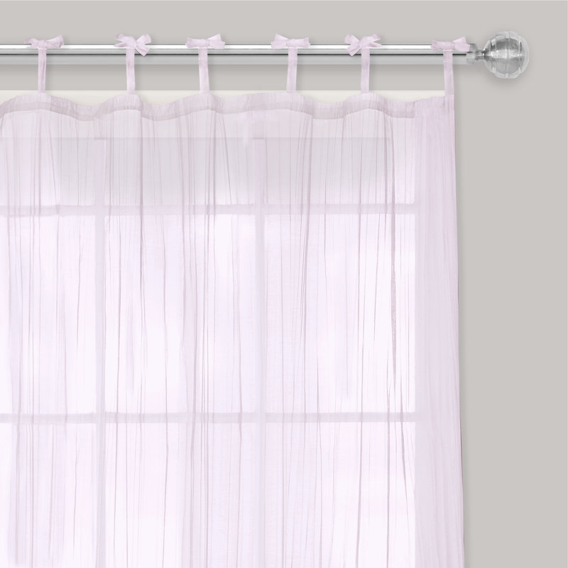 Erasma Sheer Single Curtain Panel, Soft Pink, 50" W x 108" L