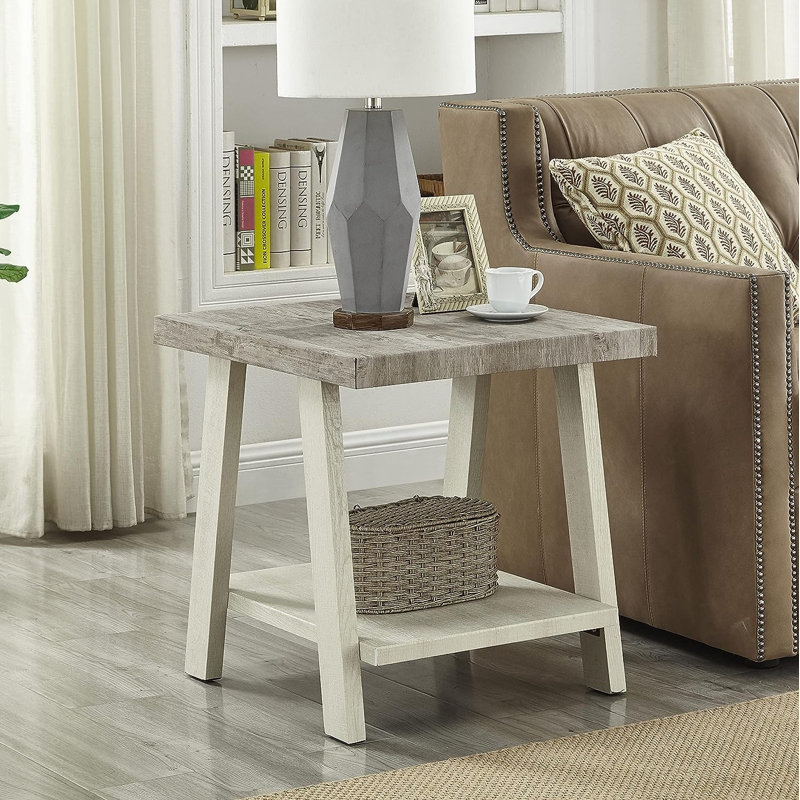 Angeleca End Table with Storage, Grey