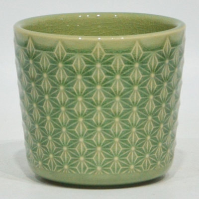 Light Green Floral Patterned Planter