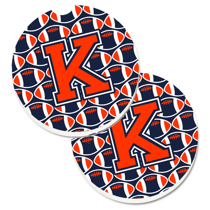 Sous-verre de football, K, Orange / bleu marine