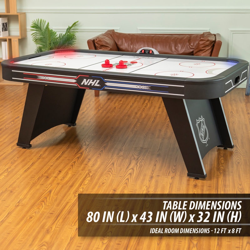 NHL 80'' Black and White Air Hockey Table with Digital Scoreboard