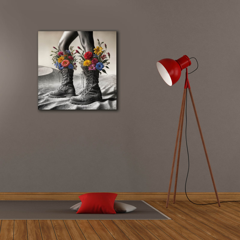  «Bottes sur le sol» par Rey Klimt, art mural sur toile, 26 po x 26 po