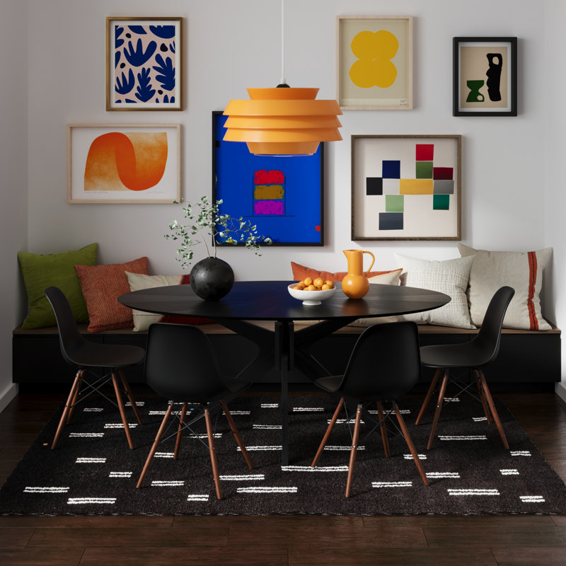Jordan 16.5'' H Side Chair, Black, Walnut
