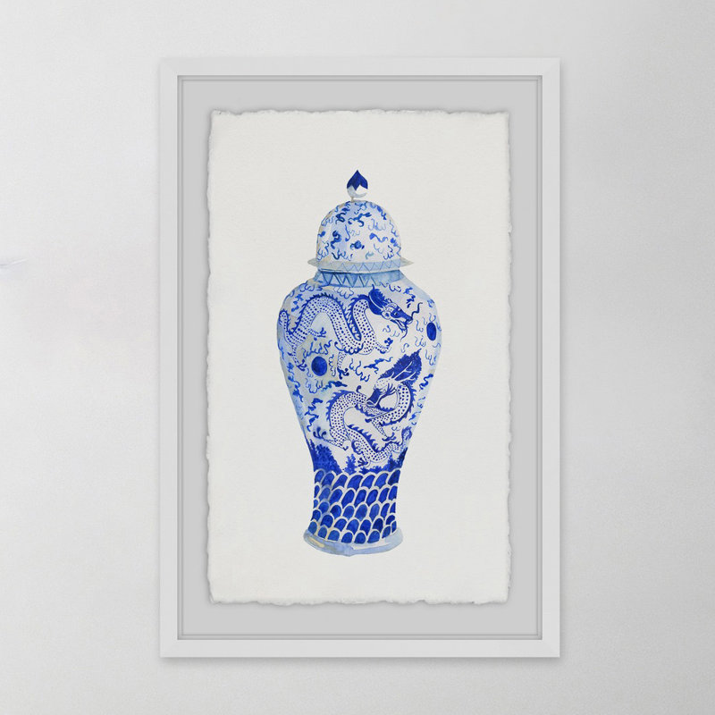 Blue Vase - Single Picture Frame Painting, 46 cm H x 30 cm W