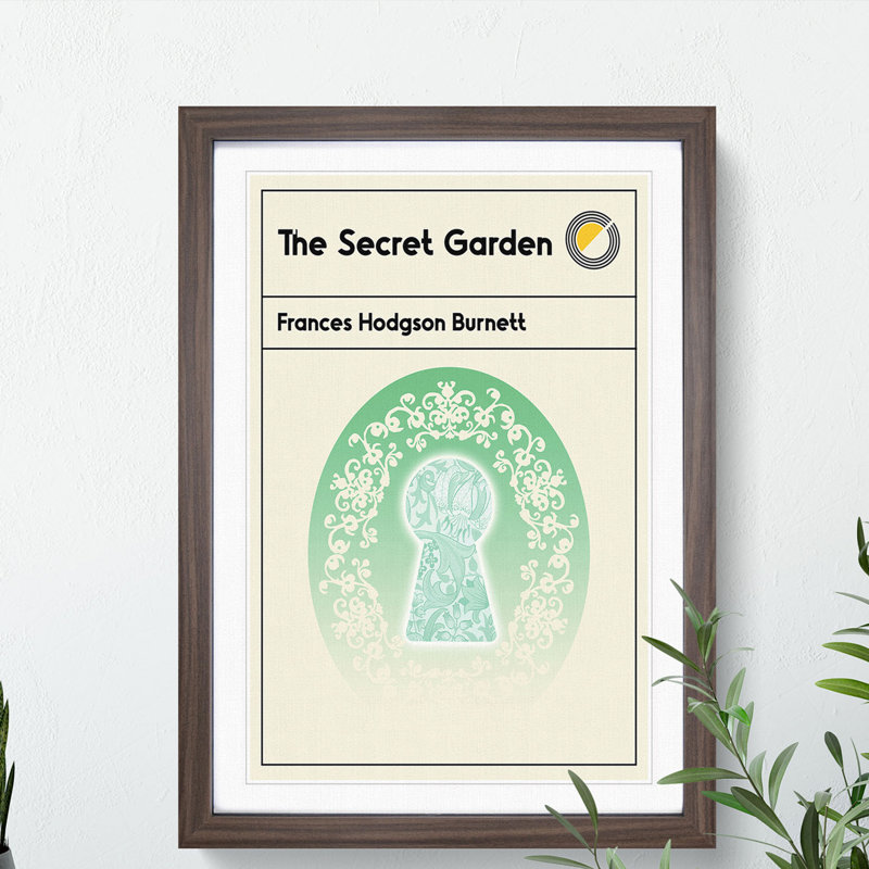 Book Cover the Secret Garden Frances Hodgson Burnett - Picture Frame Graphic Art, 65cm H x 48cm W x 2cm D, Walnut