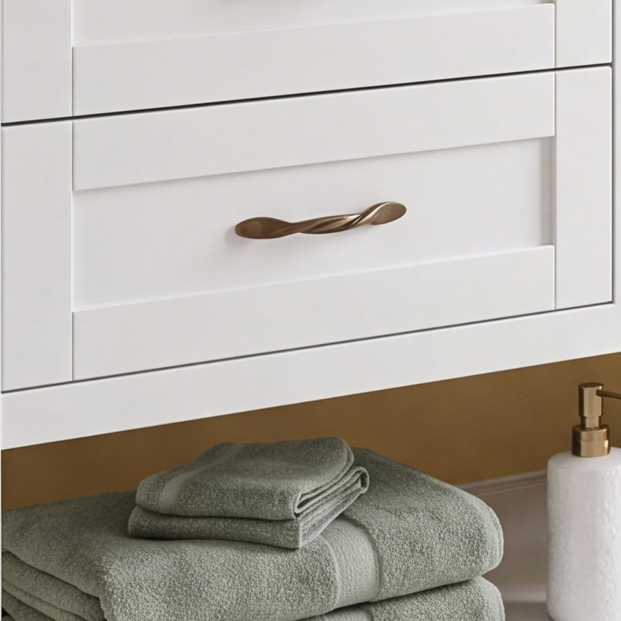 Classic Twisted Arch Cabinet Pull, Antique Brass