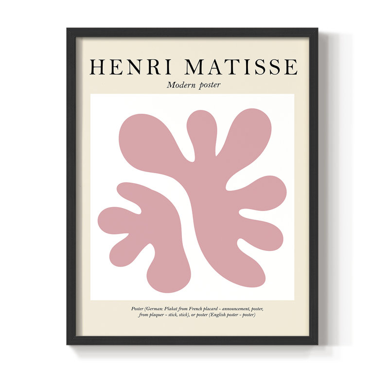 Matisse Lxxxi, reproduction encadrée - bois massif, H 10 po x l 8 po, Cadre simple noir