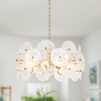  Asdrubal 9-Light Dimmable Wagon Wheel Chandelier
