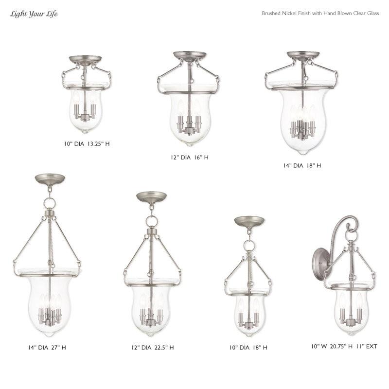 Brentwood 4 - Light Lantern Pendant, Brushed Nickel