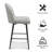 Kanasha 26.9" Counter Stool Upholstered Swivel Counter Bar Stools with Back&Metal Legs(Set of 2)-1252079633