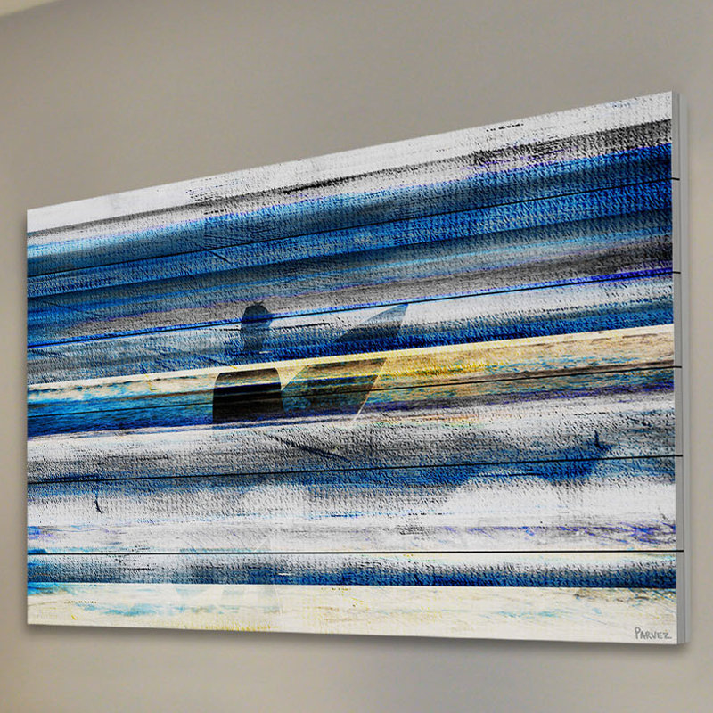 «Blytheville Waiting For Waves», reproduction d'art sur bois blanc, H 24 po x l 36 po x P 1,5 po