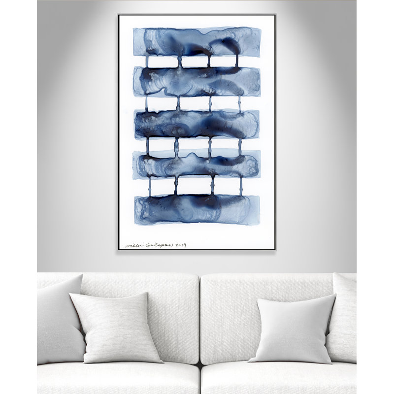 Gareth Stitched Together I by Nikki Galapon - Solid Wood Rectangle Print Single Piece Item on Canvas, Silver Framed Canvas