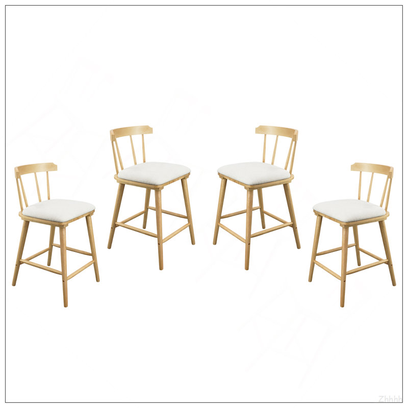 Ensemble de 4 tabourets de comptoir rembourrés en bois Olivia