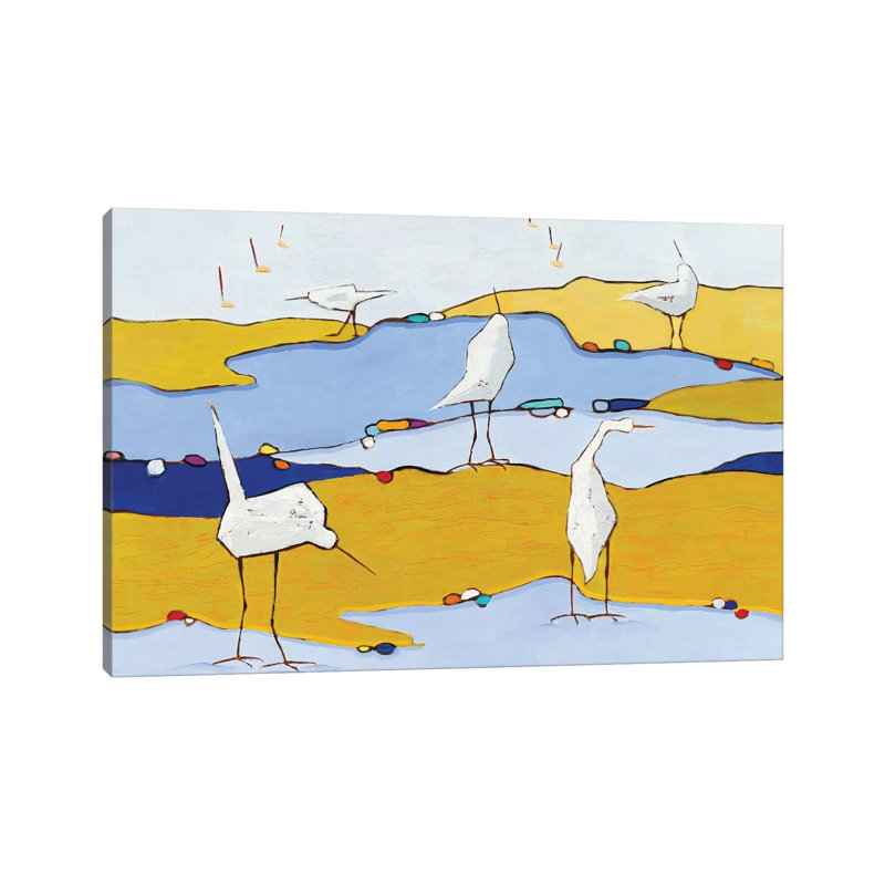 Marsh Egrets VI by Phyllis Adams - Wrapped Canvas Print, 20.32 cm H x 30.48 cm W