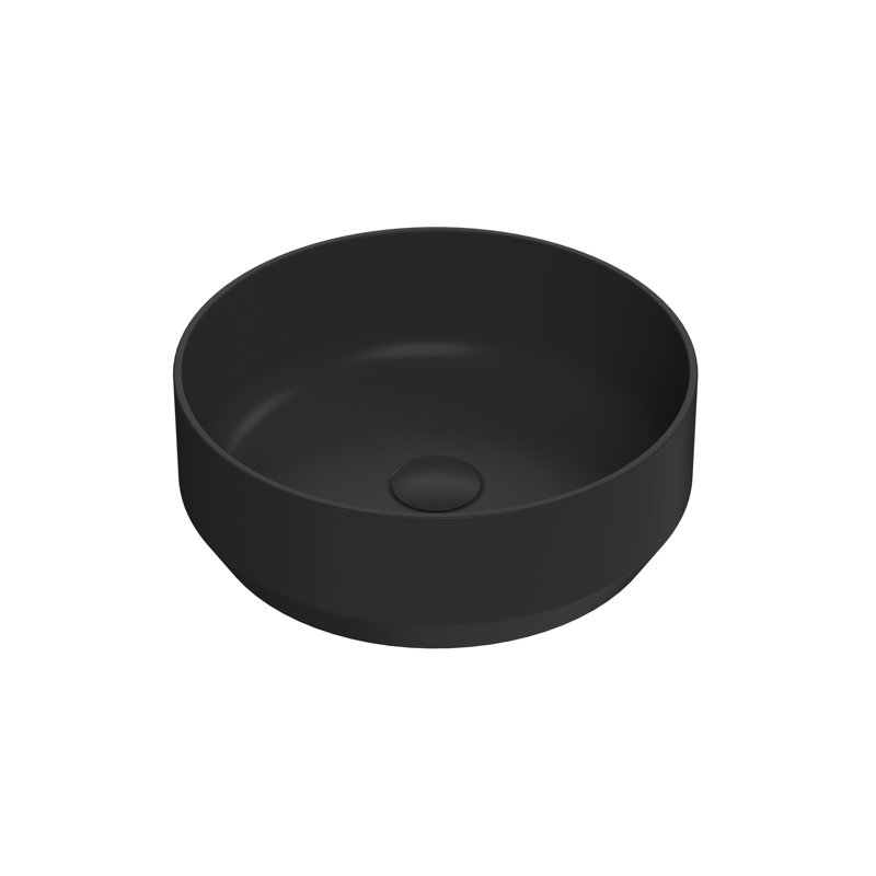 Nuie Vessels 350mm L x 350mm W Vitreous China Circular Sink, Matte Black