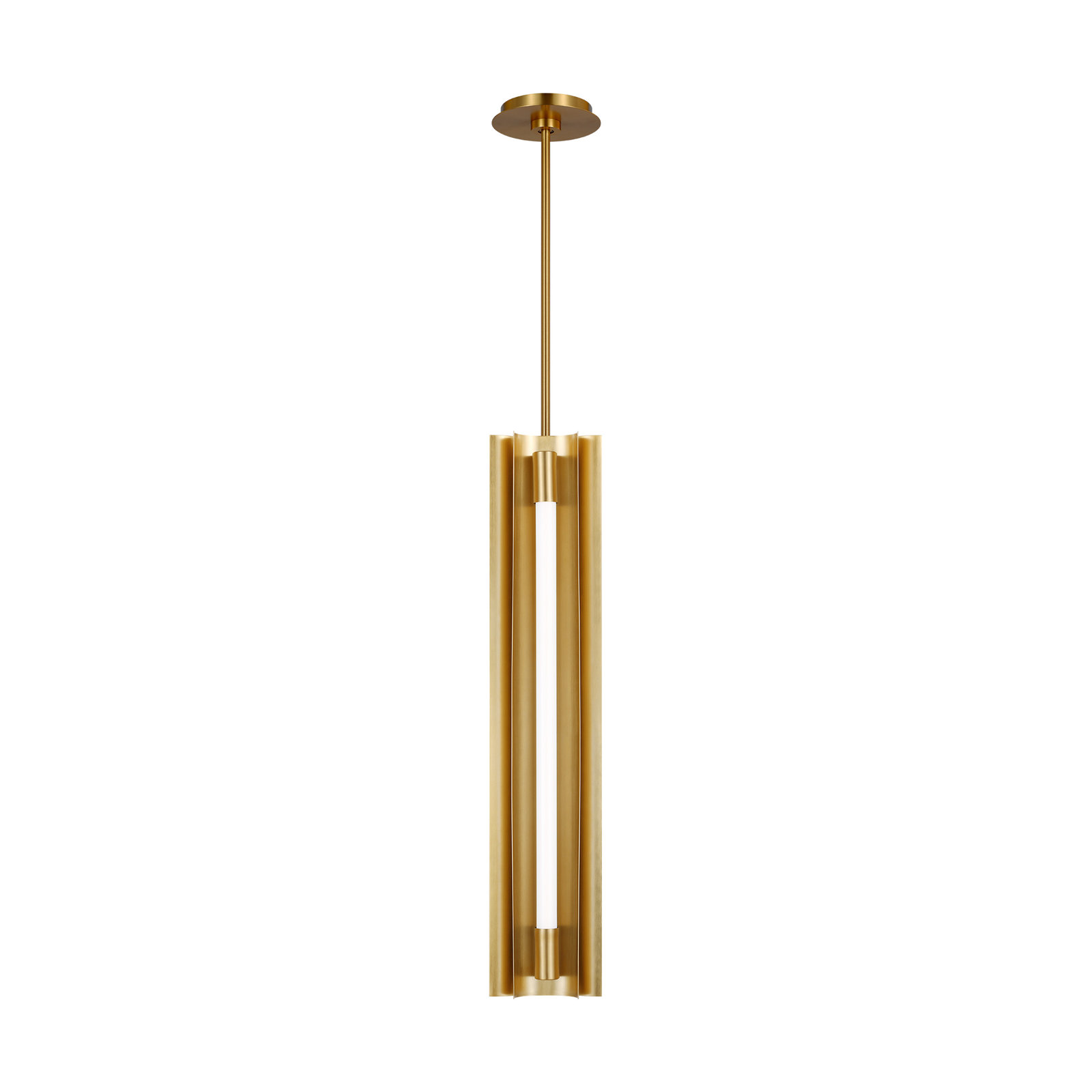 Futch Pendant, 4, Burnished Brass, 28" H x 5.38" W x 5.38" D