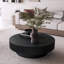 Table basse 39,37 "ronde avec rangement Table d'appoint moderne en placage de bois massif pour salon, chambre à coucher, appartement ou bureau-1231373535-1231225948