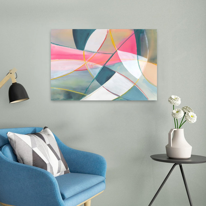 «Geometric Harmony In Motion», art mural contemporain abstrait, H 16 po x l 24 po