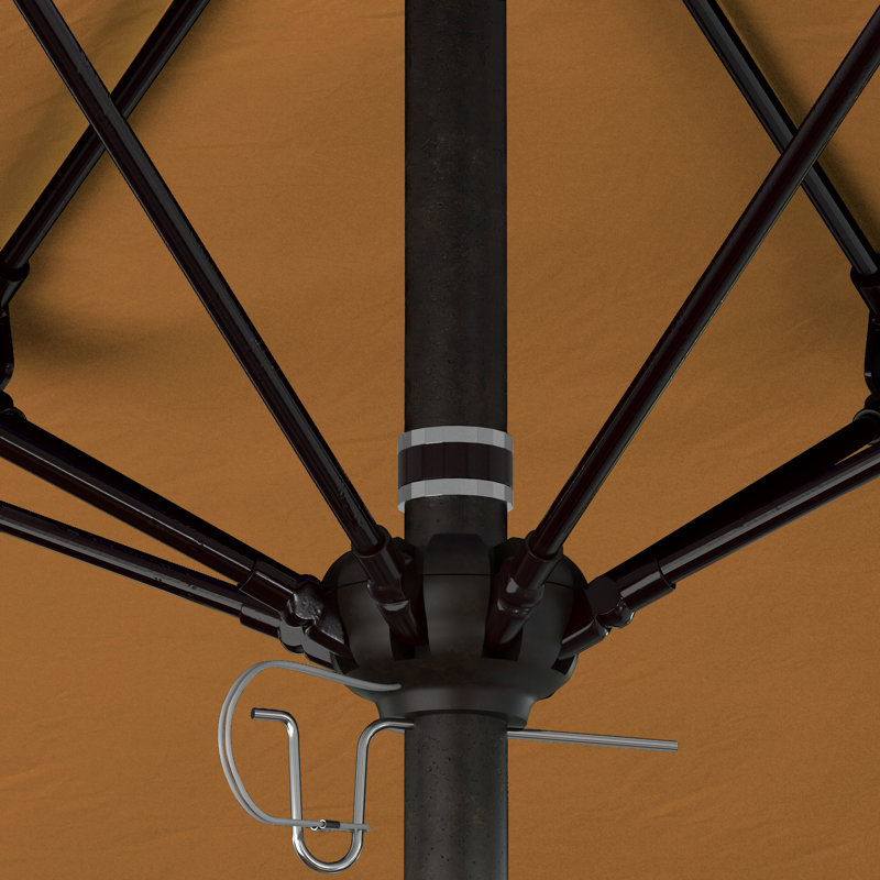 Parasol de marché commercial en aluminium Geil, Toile Sunbrella® toscan, Bronze