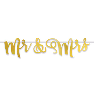 Foil Mr & Mrs Streamer - 12 Pack