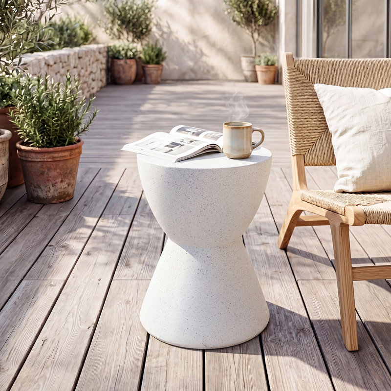 Table d'appoint d'extérieur, 2, Blanc