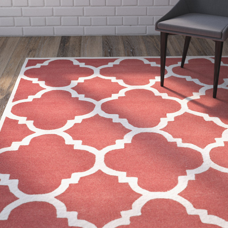 Cannen Hand Tufted Wool Geometric Rug, Rectangle 4' x 6'