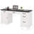 59'' W Rectangle Computer Desk With Storage Cabinet, Drawers & Keyboard Tray