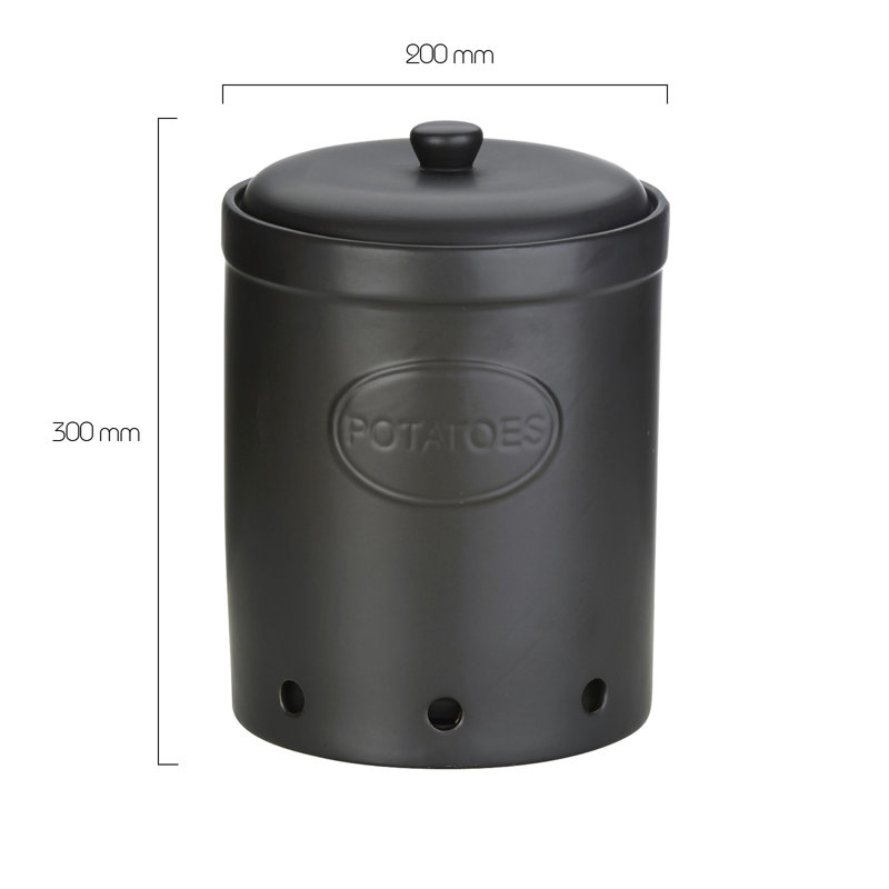 Potato Storage Jar, Black