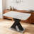 Modern Rectangle Dining Table With Stretchable Top And Durable X-Shape Legs-734840725-734840714