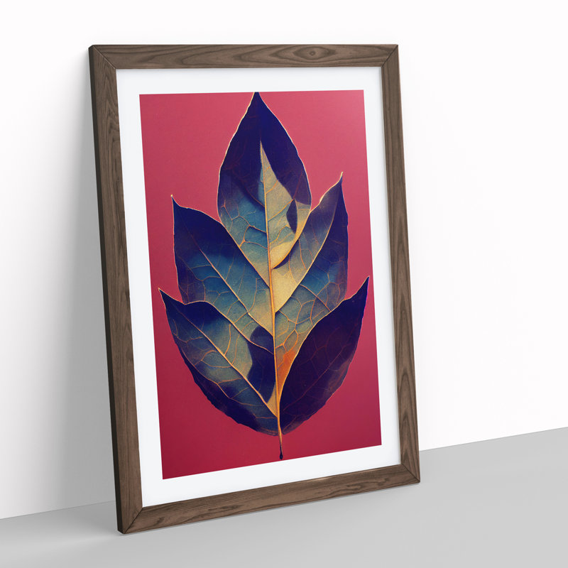The Entrancing Leaf - Single Picture Frame Print, 46cm H x 34cm W x 2cm D, Walnut