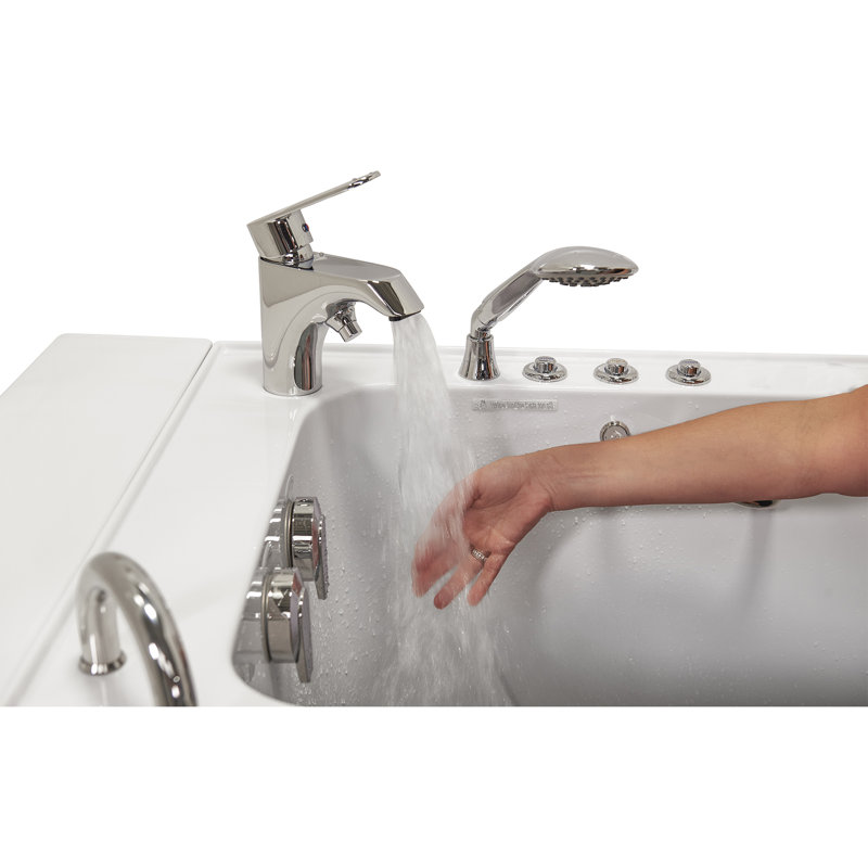 Monaco 52'' White Acrylic Walk-In Whirlpool Bathtub